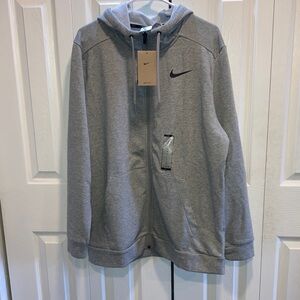 Nike heather gray Pro Dri-Fit Training Full Zip Hoodie Size L
